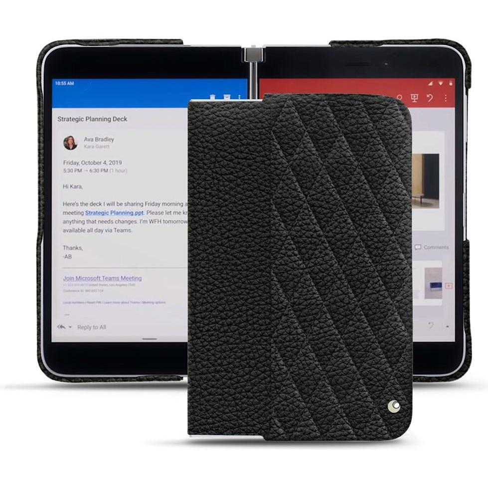 Noreve Lederschutzhülle (Microsoft Surface Duo), Smartphone Hülle, Schwarz