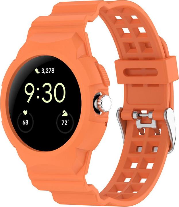 Techsuit - Watchband (W065) - Google Pixel Watch / Watch 2 / Watch 3 41mm - Orange (Silicone)