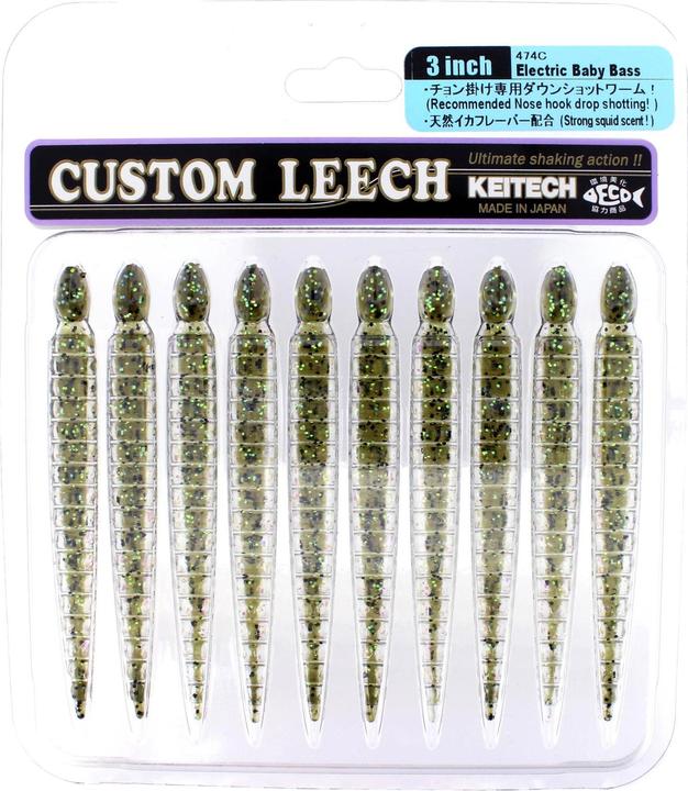 Actual product image Keitech Custom Leech Electric Baby Bass (10 cm)