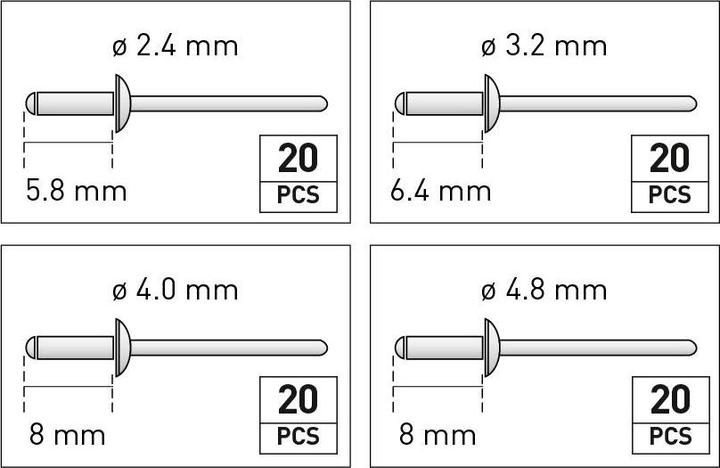 Produktbild Kraftwerk Handnietzangen-Satz (145 mm)