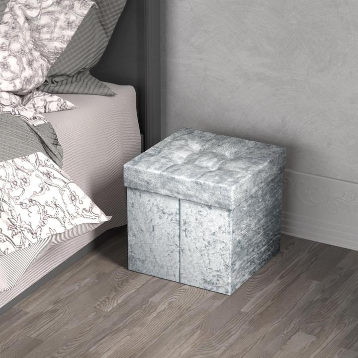 Image du produit Intirilife Siège cube velours bleu-gris