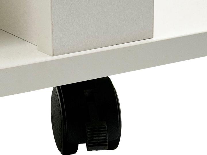 Produktbild FineBuy TV Lowboard mit Rollen Weiss 78cm HiFi Bank Rollen Fernsehtisch TV Möbel drehbar