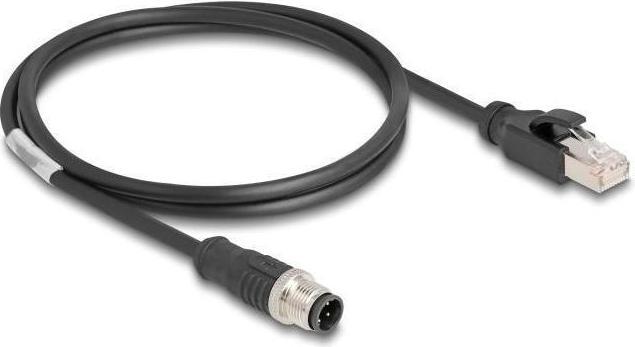 Actual product image Delock M12 cable D-coded 4 pin plug to RJ45 plug PVC (CAT5e, 1 m)
