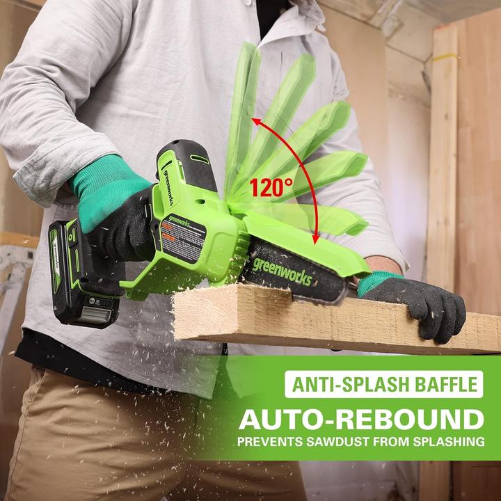 Immagine prodotto Greenworks Mini Kettingzaag Met Accu En Lader 24 Volt G24mcs10k2 (Sega a catena a batteria)