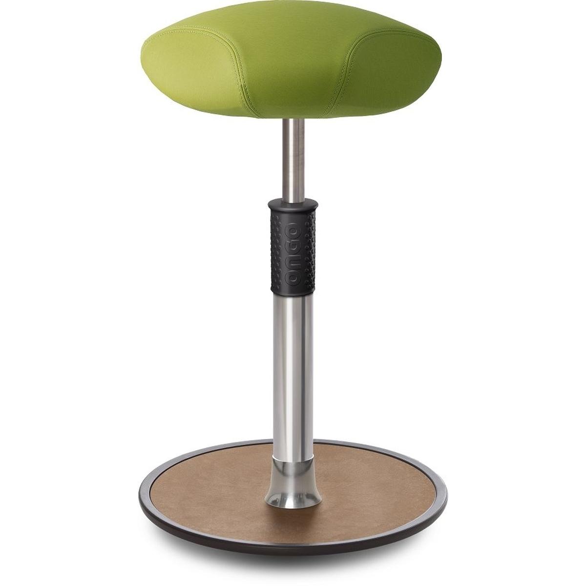 Ongo, Bürostuhl, Sitz- Stehhocker Free Tall Triangel skai Nature Base Hellgrün Chrom /Natur