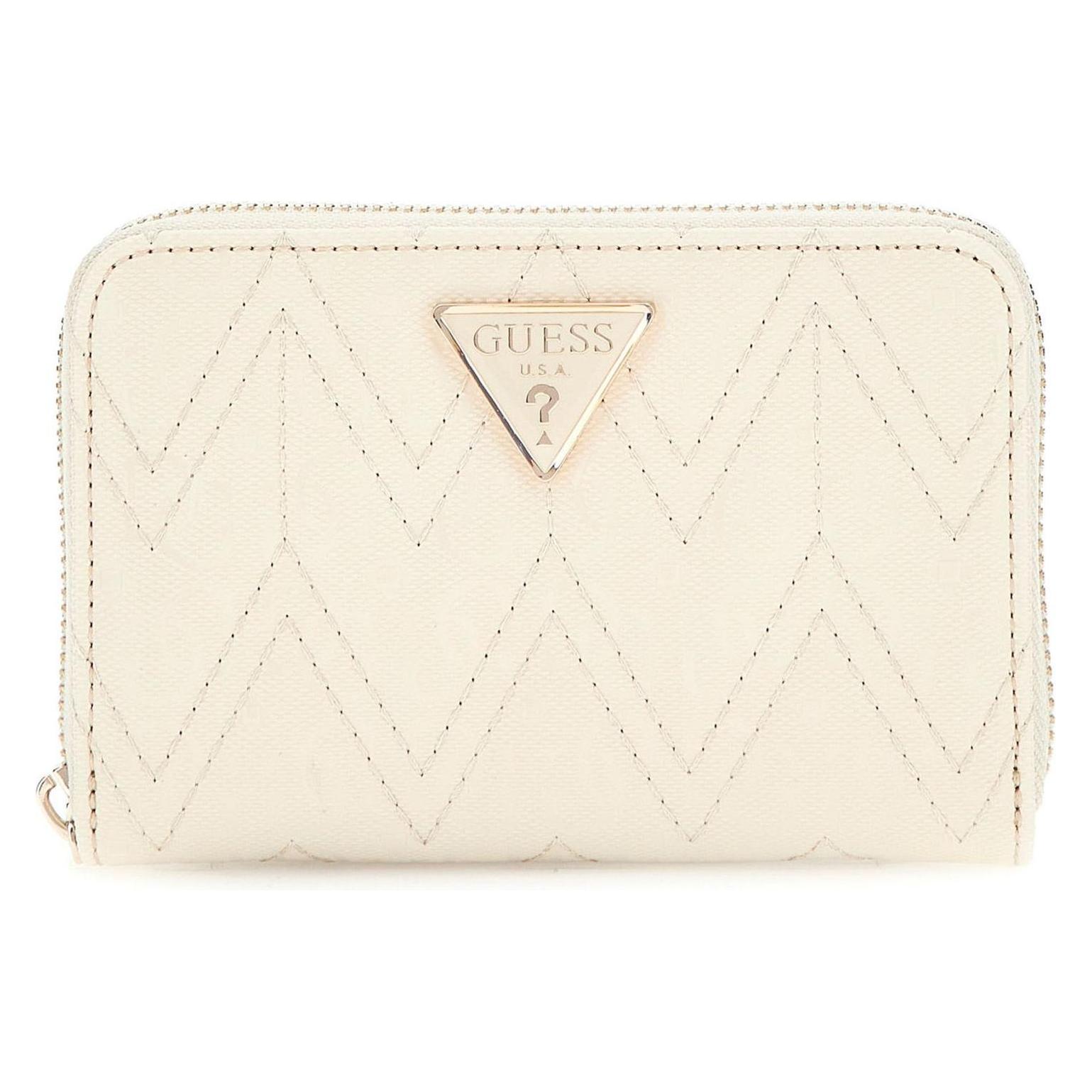 Guess, Damen, Portemonnaie, Laurel Slg Medium Zip Around Wallet, Beige