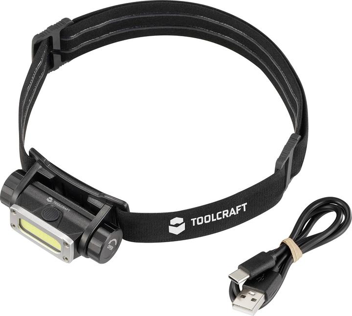Produktbild Toolcraft TO-9469515 COB LED Stirnlampe Li-Ionen Akkus 450 lm 13 h TO-9469515 (450 lm)