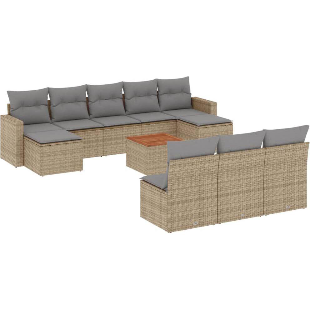 VidaXL, Gartenlounge, 10-tlg. Garten-Lounge-Set mit Kissen