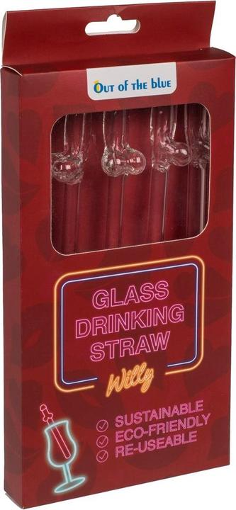 Productafbeelding NoBraPro Glass Drinking Straw Willy (4 x)