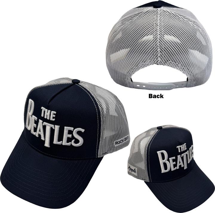 Produktbild The Beatles Drop T Logo & Apple (Navy Blue & White) Mesh Back Cap