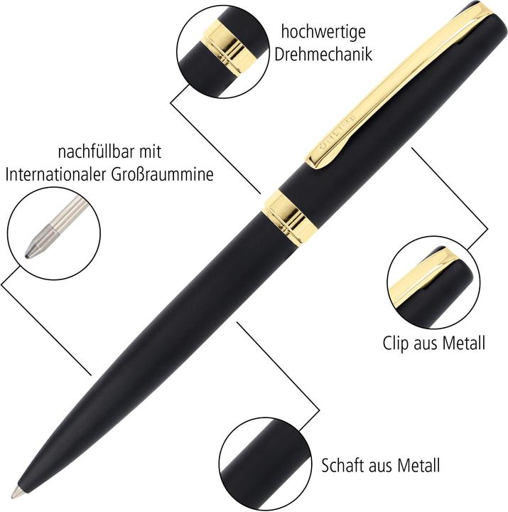 Actual product image Online ELEGANZA - Twist ballpoint pen (Gold, Black, 1 x)