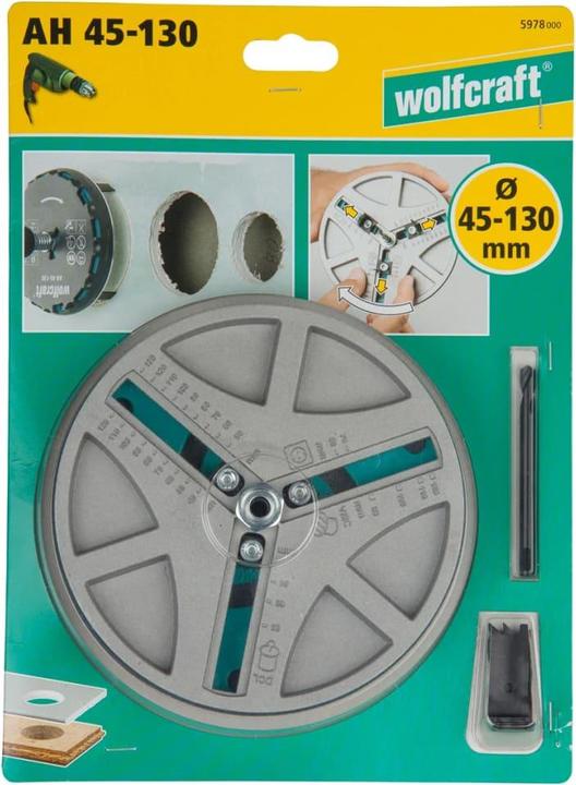 Produktbild wolfcraft 1 AH 45-130 Lochsäge verstellbar ø45-130 (130 mm, 45 mm)