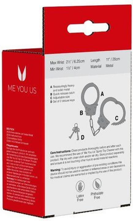 Actual product image Me You Us Kajdanki- Heavy Metal Handcuffs Silver
