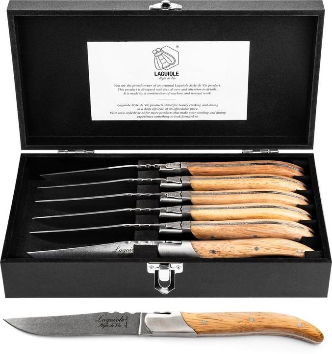 Produktbild Laguiole Laguiolstil de Vie Steak Messer Set Luxuslinie (6 Stück, Messer)