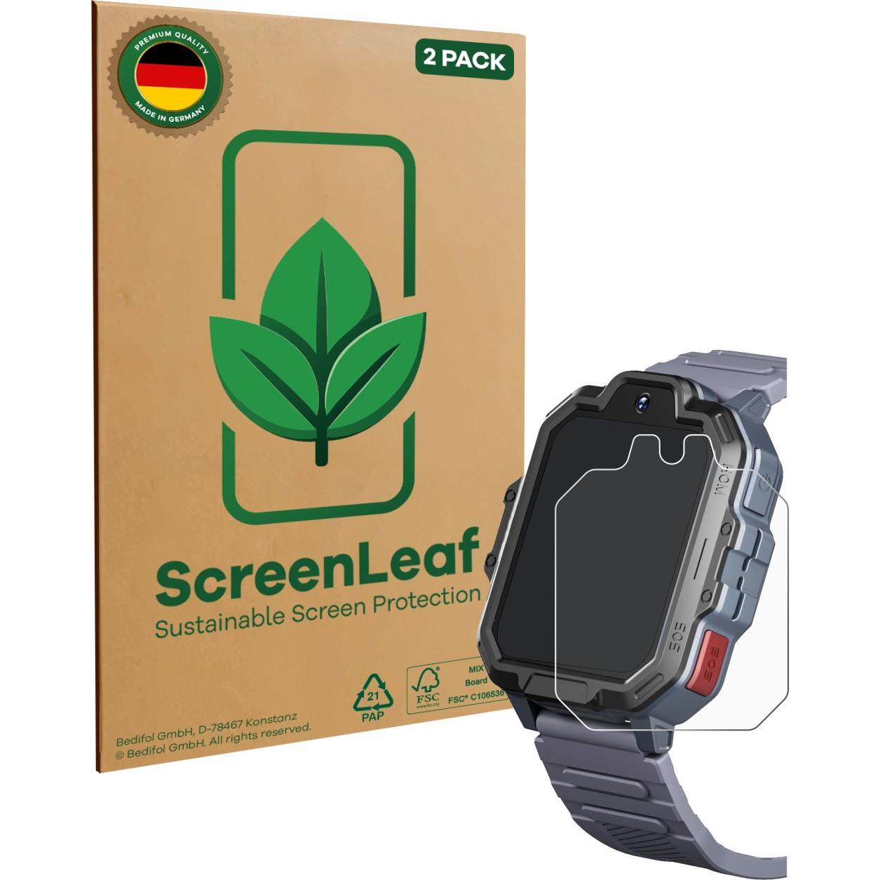 ScreenLeaf Pellicola protettiva, Proteggi Schermo Sostenibili, Clear, Antigraffio, Pellicola protettiva per smartwatch, Trasparente