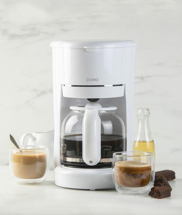 Actual product image Domo CAFETIÈRE BLANCHE DO730K 900W 1,5L 12 CUPS PORTE-FILTRE AMOVIBLE ARRÊT AUTOMATIQUE