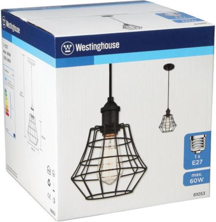 Image du produit Westinghouse Suspension Nathan noir mat avec 1 lampe (E27)