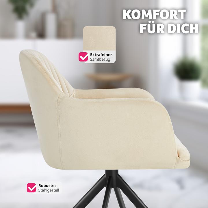 Immagine prodotto tectake Samt-Drehstuhl Lona mit dicker Polsterung
