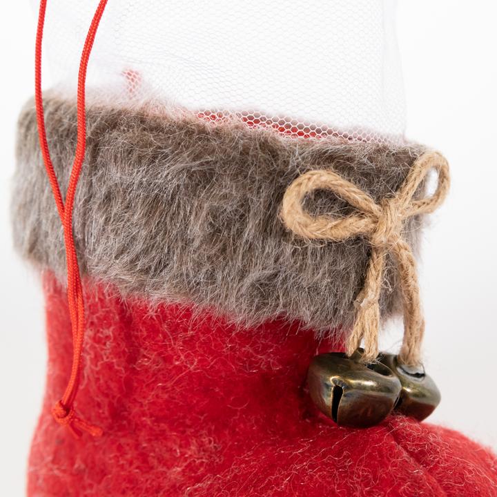 Produktbild Idena Nikolausstiefel rot 14x8x13,5cm mit Filzbezug