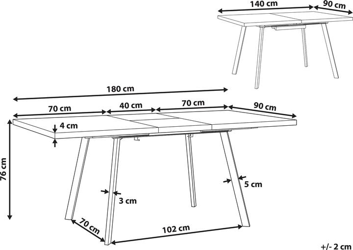 Image du produit Beliani Harlow (140 x 90 x 76 cm)