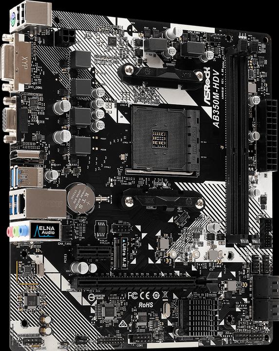 Produktbild AsRock AB350M-HDV R4.0 (AM4, AMD B350, mATX)