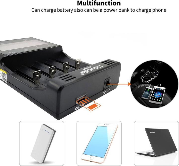 Immagine prodotto Swaytronic Caricabatterie agli ioni di litio Lii-500S (10440, 14500, 16340, 17500, 17670, 18350, 18490, 18650, 20700, 21700, 26650, AA / LR6 / LR06 / Mignon / R6 / R14505, AAA / LR03 / Micro / R03 / AM4 / MN2400 / KR03, C)