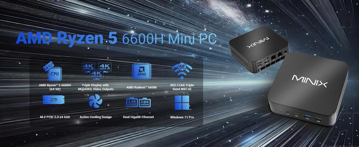 Immagine prodotto Minix NGC NR660 LP (512 GB, 16 GB, AMD Ryzen 5 6600H, Radeon 660M)
