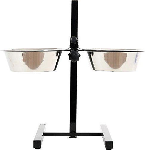 Produktbild Zolux Set of 2 bowls 24.5 cm 2.75l + adjustable stand (275 cl)