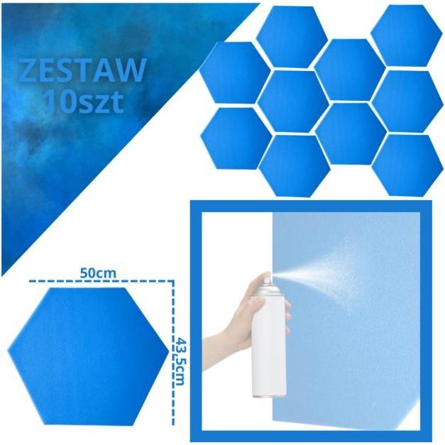 No Name DNA AM3 BL Akustikplatte Set mit 10 Stk. Blau (10 pz.), Elemento acustico, Blu