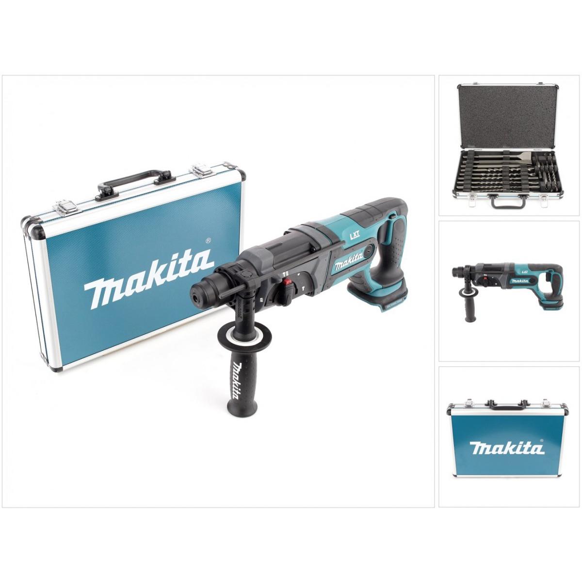 Makita, Bohrmaschine + Akkuschrauber, DHR 241 18 V Li-ion Akku Bohrhammer mit SDS-Plus Aufnahme Solo + D-42444 SDS-Plus ...