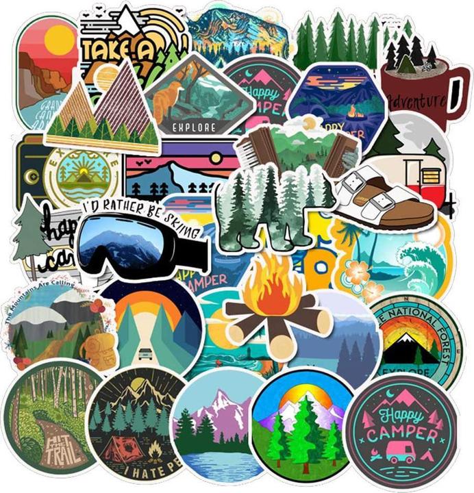 Produktbild JTI 50x Aufkleber und Abziehbilder - Camping