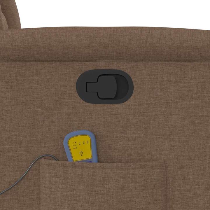 Actual product image vidaXL Massage chair with stand-up aid brown fabric