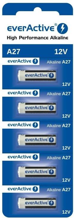 Energielabel Everactive 5 x Alkaline batterijen 27A 12V blisterverpakking 5 stuks. (5 Pcs., A27, 25 mAh)
