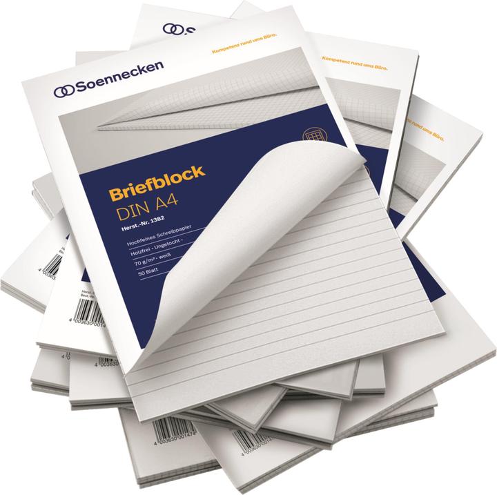Actual product image Soennecken Letter pad Paper size: DIN A4 Ruling design: squared (A4, Checked)