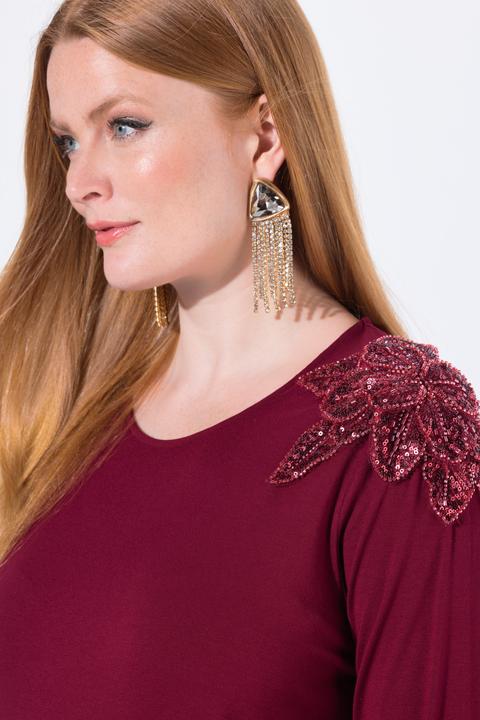 Produktbild Ulla Popken Shirt, Pailletten-Blüten, A-Linie, Rundhals, 3/4-Arm (42, 44)
