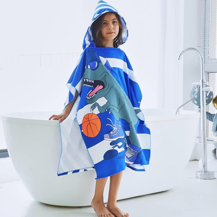 Image du produit Kaku Badetuch-Poncho für Kinder mit Dinosaurier-Motiv
