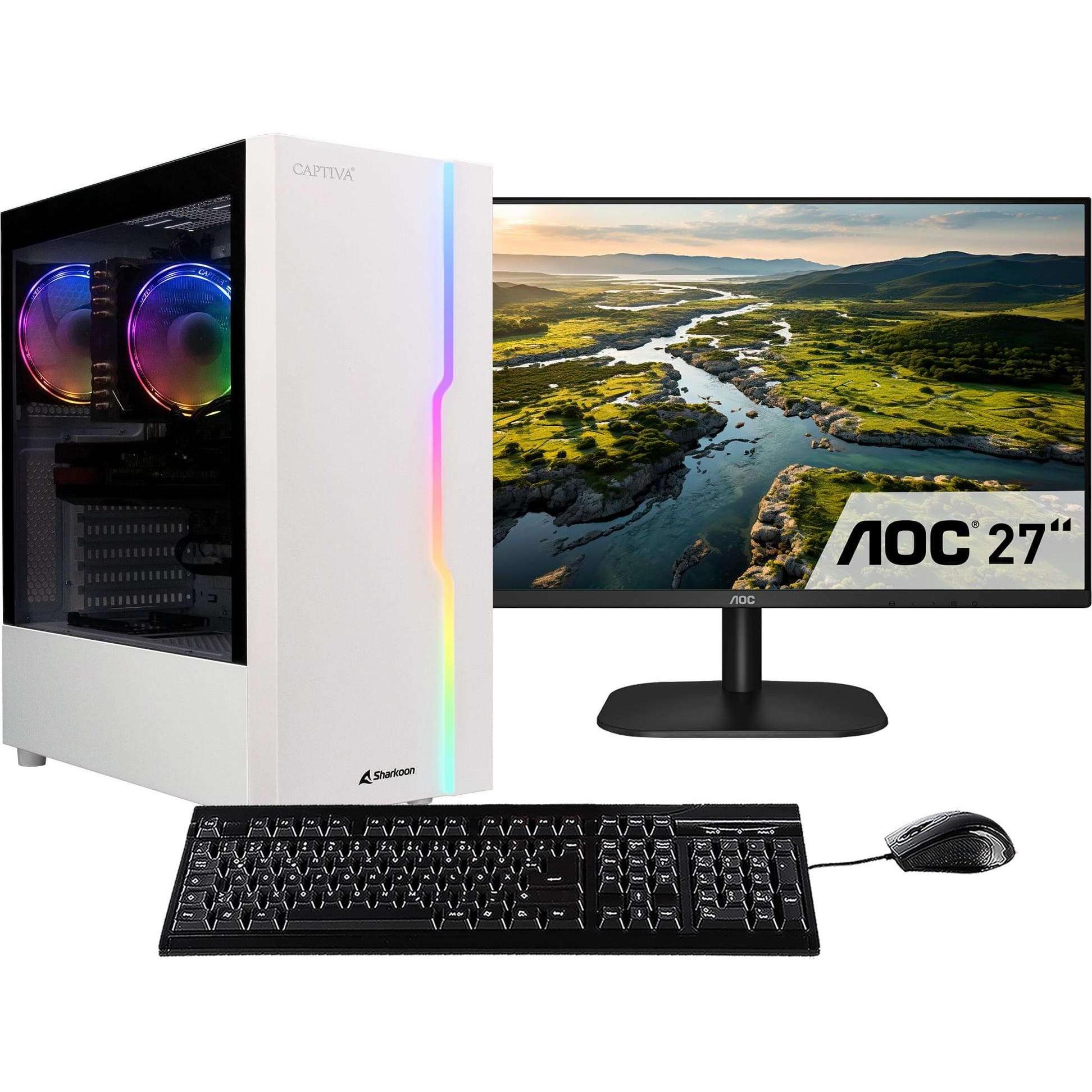 Captiva Advanced Gaming I86-157 TFT Bundle Core i7 RTX 3060 (Intel Core i7-12700F, 32 GB, 1000 GB, GeForce RTX 3060), PC...