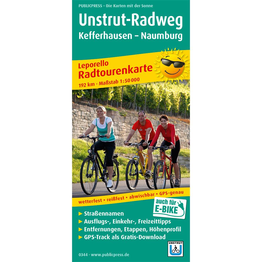 Leporello Radwanderkarte Unstrut-Radweg, Landkarte