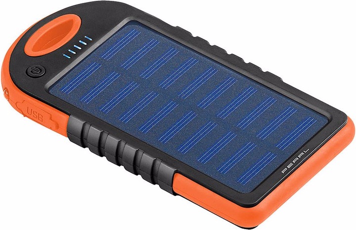 Image du produit Pearl Banque d'énergie solaire avec lampe de poche (3000 mAh, 5 W, 11.10 Wh)