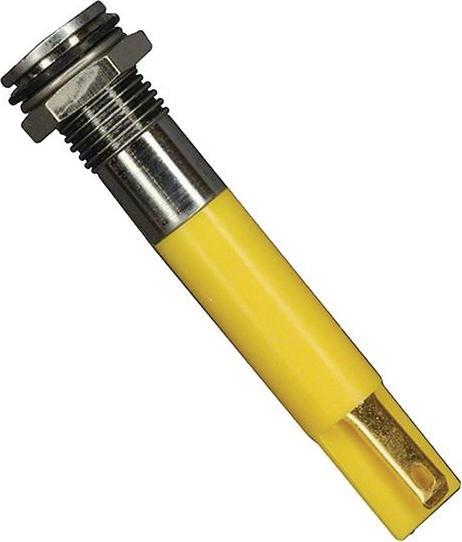 Produktbild RS PRO 8mm flush satin chrome LED, yellow 24Vdc