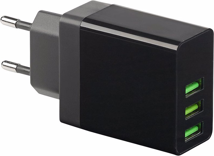 Produktbild Revolt Intelligentes 3-Port-USB-Wandnetzteil mit LED-Display