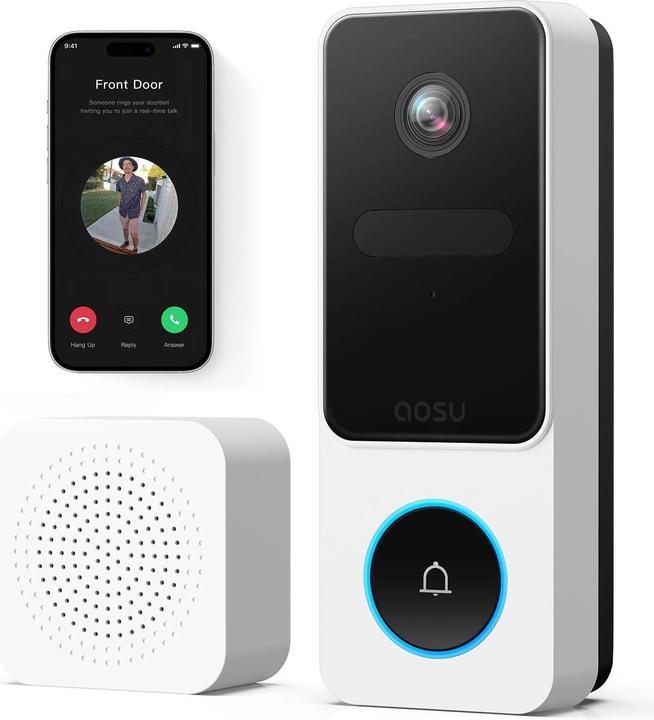 Aosu 2K HD Video-Türklingel mit Kamera und Gong