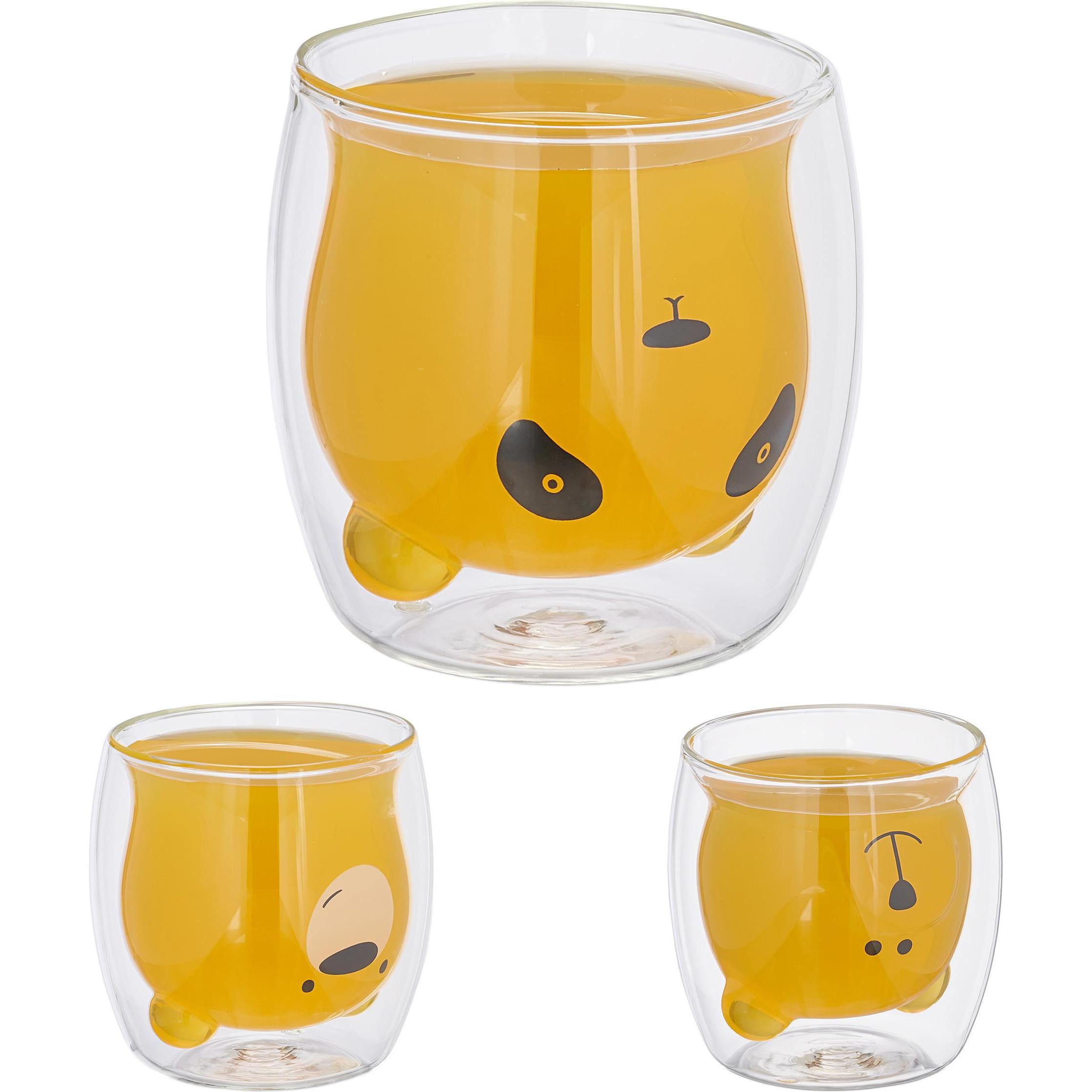 Relaxdays Doppelwandige Gläser, Trinkgläser, Transparent