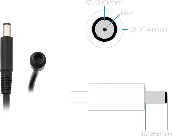 Actual product image Dell AC adapter, 180W, 19.5V, 3 (180 W)