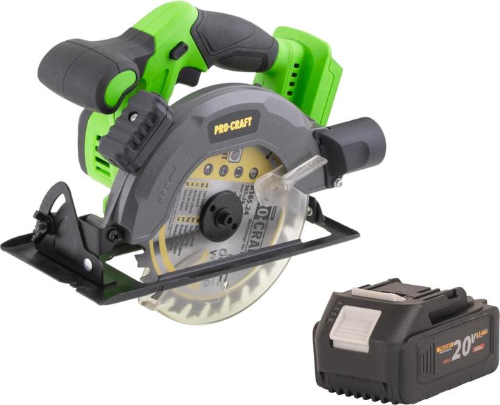 Produktbild Procraft PCA28bb Akku Kreissäge 20 V 165 mm Brushless + 1x Akku 4,0 Ah - ohne Ladegerät