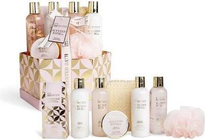 Immagine prodotto Aquarius 2024 Rose Bath Set With Milk, Bubbles, Body Butter, Salts, Hand Cream, And 2 Sponges (Set per la cura del corpo)