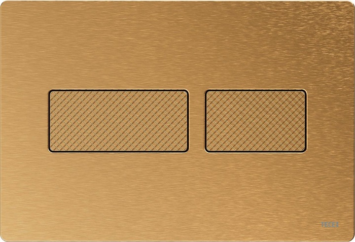 Produktbild TECE Solid Betätigungsplatte für Zweimengentechnik Messing gebürstet mit Rautenstruktur