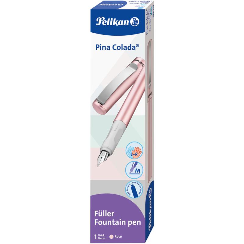 Pelikan, Schreibstifte, Füller Pina Colada rose metallic 1+1 TP/FS blau Faltschachtel (Rose Metallic, 1 x)