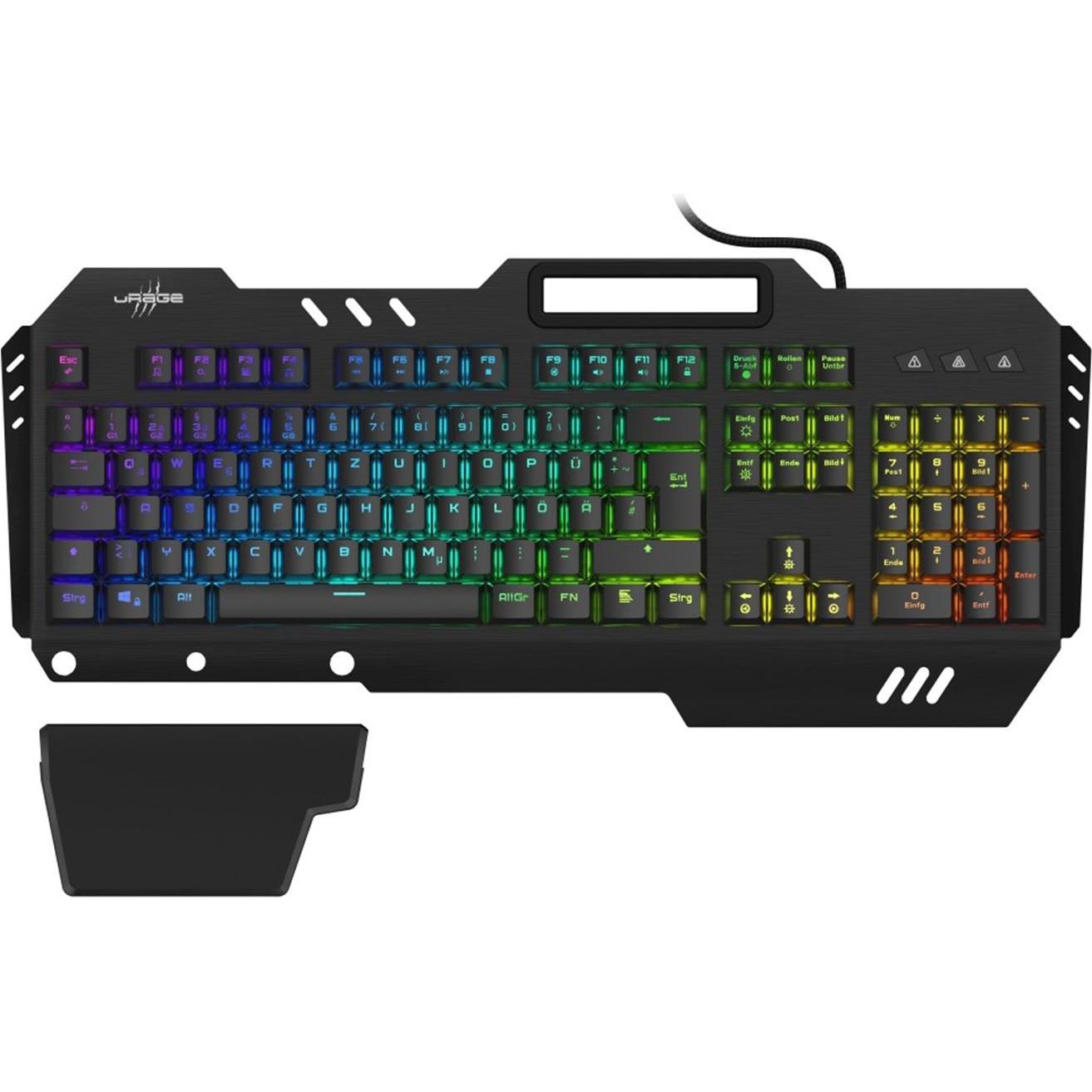 Urage Gaming-Tastatur Exodus 800 Mechanical, Schwarz (DE, Kabelgebunden), Tastatur, Schwarz