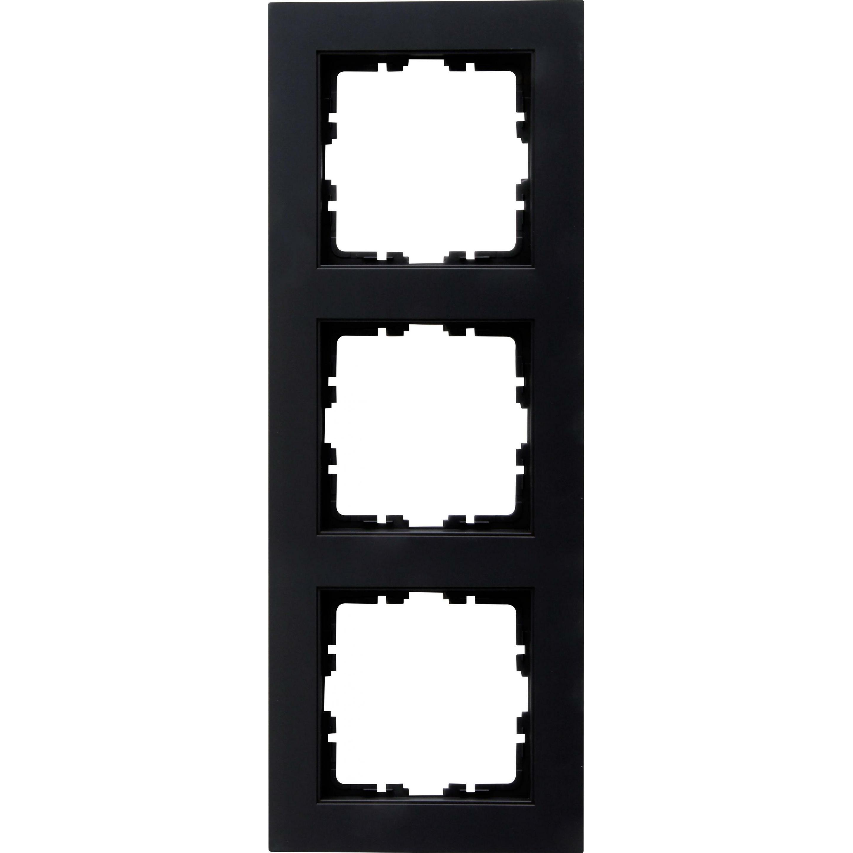 Kopp, Zubehör Schalterprogramm, HK07-Abdeckrahmen 3-fach 402750000 Farbe:schwarz matt